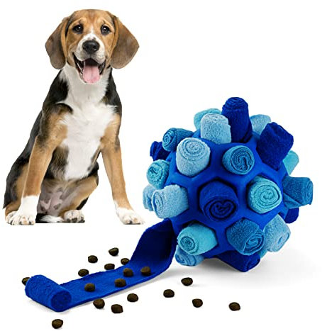 Larimuer Schnüffelball für Hunde, Schnüffelteppich Schnüffelspielzeug Interaktive Hundespielzeug tragbarer Haustier Snuffle Ball Toy für Kleine Mittelgroße Hunde Haustier (Blau)