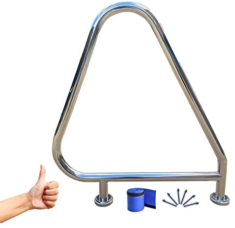 Schwimmbad-Sicherheitshandlauf Pool-Schiene Pool-Geländer Pool-Schienen für Inground-Pool-Einstieg Pool-Skimmer-Set 260 lbs Tragfähigkeit Rostfreier ergonomischer Schwimmbecken-Handlauf/47 x 80 cm