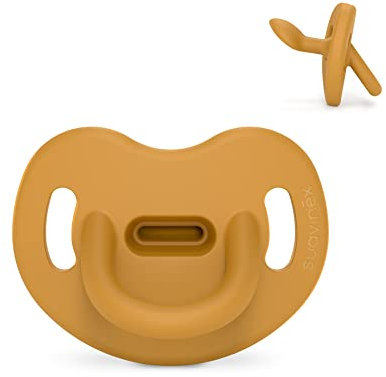 Suavinex, Schnuller aus Silikon, für Babys 6/18 Monate, Schnuller mit anatomischem Sauger Sx Pro, super weich und flexibel, ideal zum Schlafen, Colour Essence, Senf