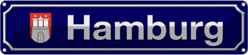 vianmo Blechschild 10x46 cm Flagge Wappen Abenteuer Reisen Urlaub Hamburg Deko Geschenk Metall Schild