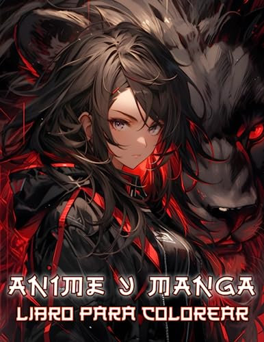 Libro para colorear anime y manga: Sumérgete en el cautivador mundo de los retratos japoneses, donde los dragones, leones, flores y más coexisten en ... para colorear que muestran chicas kawaii.