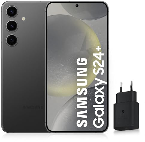 Samsung Galaxy S24 +, Smartphone Android 5G, 256 Go, Chargeur Secteur Rapide 25W Inclus [Exclusivité Amazon], Smartphone déverrouillé, Noir, Version FR