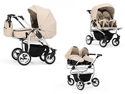 Zwillingskinderwagen 4 in 1 Duo inkl. Autositze - 13 Teile - in 20 Farben