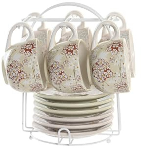 CAFE SET 6 DOLOMITE METAL 20X18X20 180 ML VERDE
