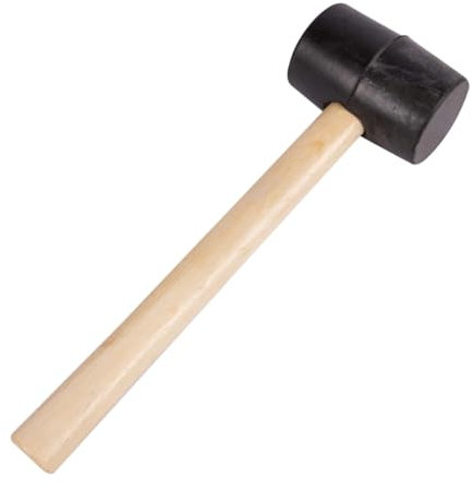 Wooden Handled Rubber Mallet - Heavy Duty Hand Tool, Small Hammer, Comfortable Grip to Reduce Hand Fatigue, Camping Mallet, Great for DIY, Metal Work, Woodworking and More (16oz Wooden Shaft)