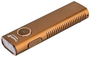 TrustFire Mini X3 Wiederaufladbare EDC Taschenlampe mit weißem Licht, Flutlicht, UV und grün Licht, 1050 Lumen Taschenlampe LED Aufladbar, 4 Lichtquellen Tragbar Flache Taschenlampen (gold)