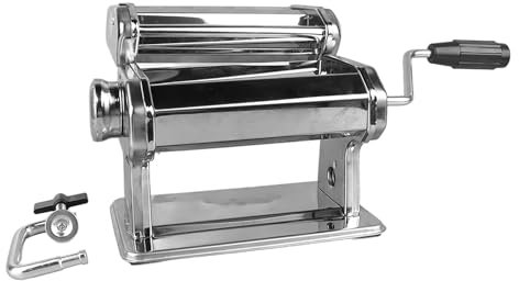 Hand Crank Noodle Machine Stainless Steel Dough Roller Pasta Maker 7 Thickness Settings Easy Assembly