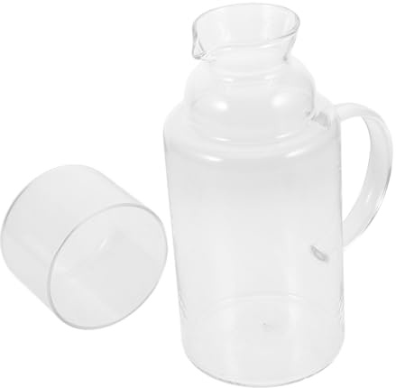 Hoement Caraffa in Vetro Resistente al Calore 1,3l per Uso Domestico e Feste, Design Semplice e Facile da Pulire, Contenitore per Acqua e Succhi