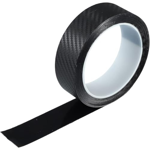 AFCJLTO 1 pcs 5m Carbon Schwarz Zierstreifen für Auto, Motorrad, Boot - 20mm Breit Seitenstreifen & Dekorstreifen, mit Klebestreifen & Schutzfilm für Autoschutz - Anti-Kratzereffekt