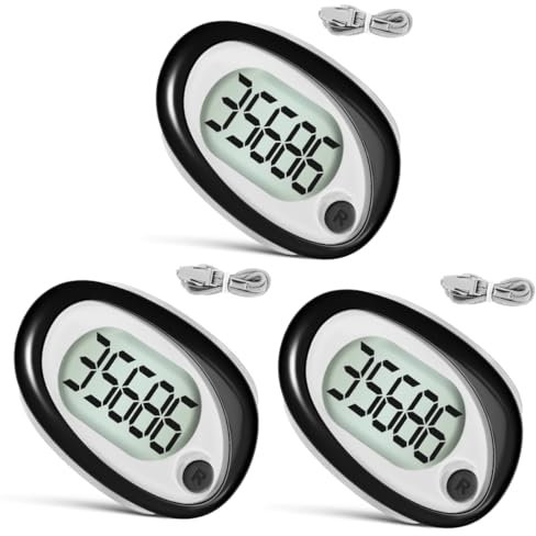 SUPVOX 3pièces Compteur De Portable avec Clip Podomètre pour Marche Extérieur Lanyard Calories Et Compact