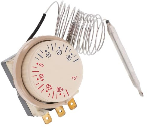 iplusmile Termostato Para Nevera Con Control Ajustable Sensor Fiable Inoxidable Para Frigoríficos y Vitrinas De Refrigeración Reemplazo Para Electrodomésticos