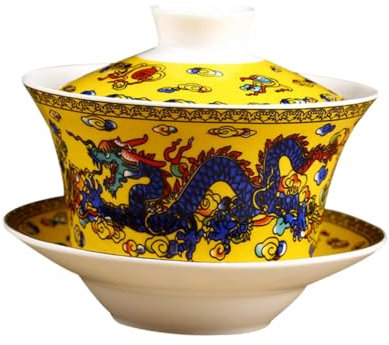 ELAYARD 1pieza Taza De Cerámica Diseño De Dragón Juego De Taza Grande Flores y Decoración Retro y