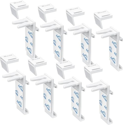 Klemmhalter für Klemmfix Rollo, Doppelrollo Ohne Bohren Ersatzteil Zubehör 8 Stück Set, klemmträger Halterung für PVC, Holz-Fenster, Türflügel