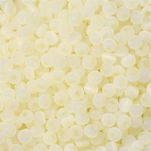 10Grams Multicolor Glass Seed Beads Round Cat's Eye Imitation Loose Spacer Beads DIY Necklace Bracelets Women Jewelry 4.0mm-Beige