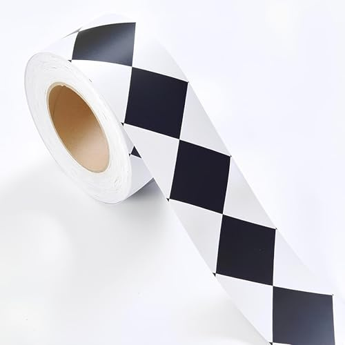 YTYTU Garniture De Moulure De Taille en Diamant Noir Et Blanc, Moulures Murales, Plinthe, Bandes De Recouvrement De Sol, Convient pour Couvrir Les Espaces Muraux Et Décorer Les Plinthes(500 * 6.6cm)