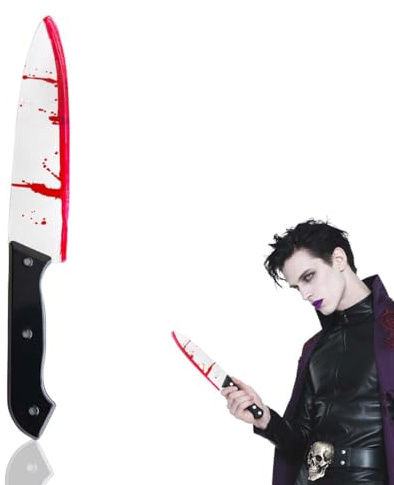 VisageVitalitt Couteau artificiel pour Halloween - Décoration effrayante - Accessoires de cosplay - Cadeaux