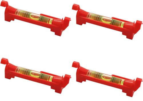 DaiUni 4 pcs Nivel Burbuja, color rojo,nivel de línea de línea,Cuerda Reutilizable Mini Cuerda Nivel ，para Fontanería Canalones y Baldosas Colgar Marcos de Cuadros