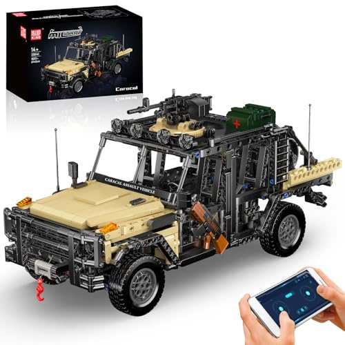 Mould King 20041 Technik MOC Sturmwagen-Baustein-Modell,SUV elektrisch ferngesteuertes militärisches Geländefahrzeug, APP All-Terrain-Fahrzeug Technologie Klemmbausteine Bausatz (1577+Teile)