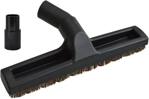 Universal Vacuum Floor Brush Attachments for 32 mm (1 1/4) and 35 mm (1 3/8) Tubes - 14Inch For Shop vac and Miele and Dyson Vacuum 1 Floor Brush + 1 Adapter (Black)