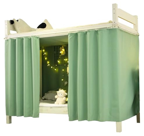 Lawnrden Rideau d'intimité pour lit superposé | Rideaux de lit superposé à 2 Panneaux, Rideau d'intimité occultant avec Corde et Crochets pour dortoir 'étudiants à la Maison, 47x79 Pouces, Style 4