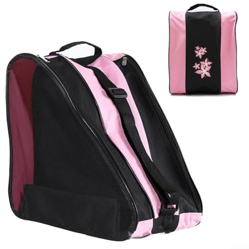 Sac de transport léger pour rollers avec espace pour casque et accessoires (rose)