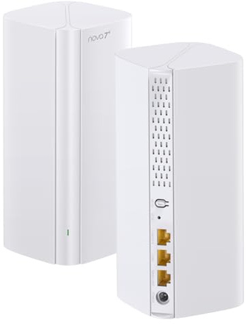 Tenda ME6 Pro Sistema WiFi 7 Mesh BE5100 de Doble Banda (5GHz 4323 Mbps, 2.4GHz 688 Mbps), Amplia Cobertura, Puertos 2.5G + 2×1G, Easy Mesh, Roaming sin Cortes, VPN, 4K-QAM, NFC, Pack de 2