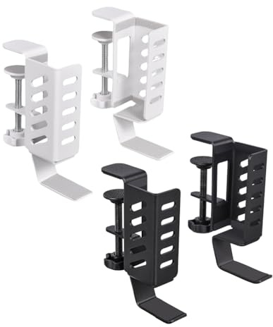 YGBWAOV Soporte para Computadora Portátil Escritorio, Soporte Colgante para Computadora para Oficina, Organizador Almacenamiento con Abrazadera Escritorio Lateral Computadoras Portátiles