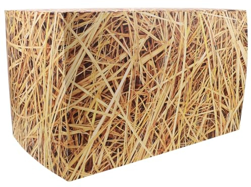 FESTFENDS Decoración Fácil de Transportar y Segura Color Caqui Caja de Paja de Papel para Fiesta Vaqueros del Oeste para Jardín y Eventos Ambiente Rural