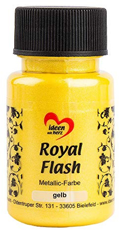 Ideen mit Herz Royal Flash, Acryl-Farbe, metallic, mit feinsten Glitzerpartikeln, 50 ml (gelb)