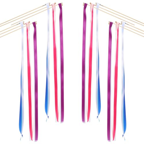 rosenice 30pcs Hochzeit Zauberstäbe, Band Glocke Zauberstabe Glücksstäbchen für Hochzeit Urlaub Party Deko