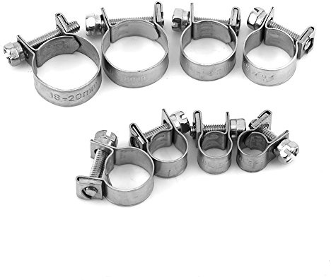 10 pezzi Fascetta Clip A Molla Acciaio Inox 6mm-20mm Morsetto Fermacavo Per Linea Di Conduzione Mini