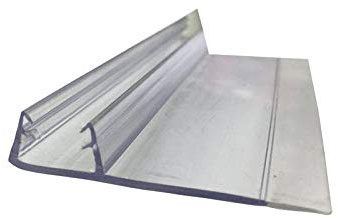 Gordon Glass® Universal Shower Door Polycarbonate U-Channel with 90 Degree Vinyl Fin Seal for 5/16 and 3/8 Glass - 73 Long