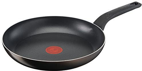 TEFAL B5540602 Easy Cook&Clean Poele 28 cm, Antiadhésive, Tous feux sauf Induction, Thermo-Signal, Cuisson saine, Fabriqué en