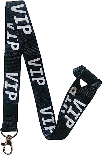 20mm Black VIP Lanyard with Safety Breakaway