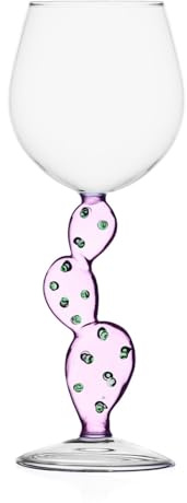 Ichendorf Milano Calice Vino Cactus Rosa | Collezione Desert Plants | 35 cl | Vetro Borosilicato | Fatto a Mano