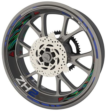 Felgenband für Motorrad Kawasaki ZH2 Premium Qualität (Aufkleber für 2 Räder) (blau)