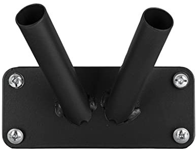 ADGO Support Mural à Visser pour Drapeau - Galvanisé à Chaud (Double, Noir)