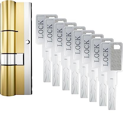 Qrity Cerradura de Cilindro de Seguridad, Cerradura de Llave/Cilindro de 35/35(70mm), Cilindro de Cerradura de Puerta Grado C, Antirrobo, Anti - Aprovechamiento y Anticolisión