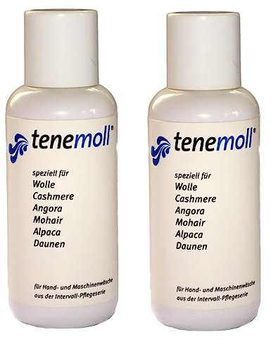 Detergente lana concentrato Tenemoll – Detergente liquido delicato per lana, cashmere, alpaca, mohair, angora, merino – Lavaggio a mano e in lavatrice (200 ml (2x100ml))