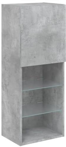 vidaXL Mobile TV con Luci LED Grigio Cemento 40,5x30x102 cm, Mobile TV a Parete, Mobile per dispositivi multimediali, consolle Porta TV, Mobile TV