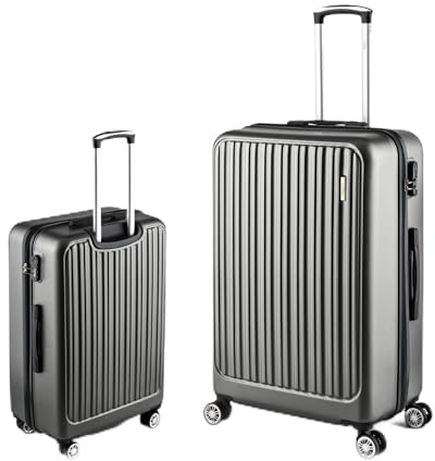 Easy Move ABS Hartschalenkoffer - Ergonomisch & Sicher - Mittelgroßer Trolley Koffer mit 360° Rädern, Zahlen-Schloss - Rollkoffer, Reisekoffer Medium (Dark Gray, 65cm)