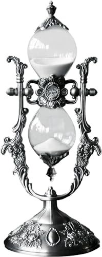 FAZENHUA Zeitschaltuhr, messingfarbener Metall-Sanduhr, 15/30 Minuten, Glasuhr, Sanduhr, Kunsthandwerk, Glasdekoration für Zuhause, Studium, Büro, kreatives Geschenk.