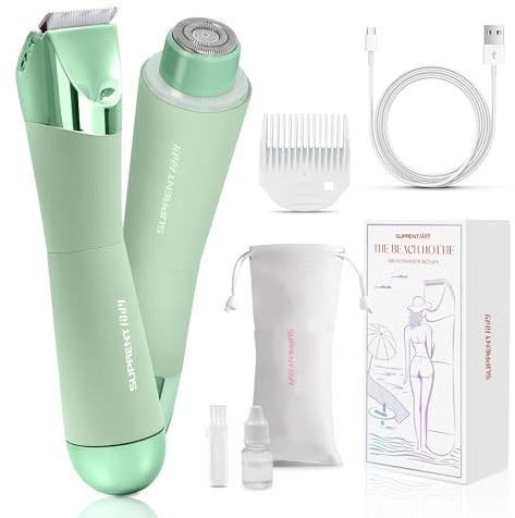 SUPRENT Intimrasierer für Frauen, 2 in 1 Elektrischer Damenrasierer Schmerzfreier Rasierer Damen Nass/Trocken Lady Shaver Für Frauen Bikini Arme Beine Verschiedene Körperteile