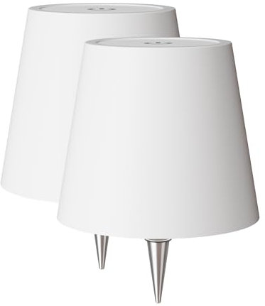 nulmvic Wireless Bottle Lamp Shade - Portable LED Wine Bottle Lamp with Stopper, 3 Color Stepless Dimming Rechargeable Touch Wine Bottle Lights for Any Liquor Bottle Bars Restaurants (White, 2PC)