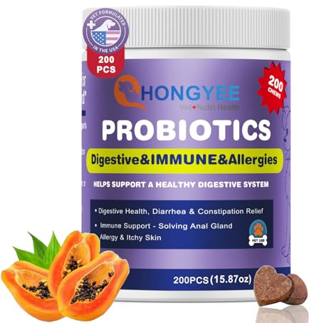 Hunde Probiotika als Leckerli (200 Stück) Eine Darm Funktion Hund Darmflora | Eine Ausgeglichene Magen Und verbesserte Verdauung & Immunsystem,allergiefreundlich & natürlich--450g