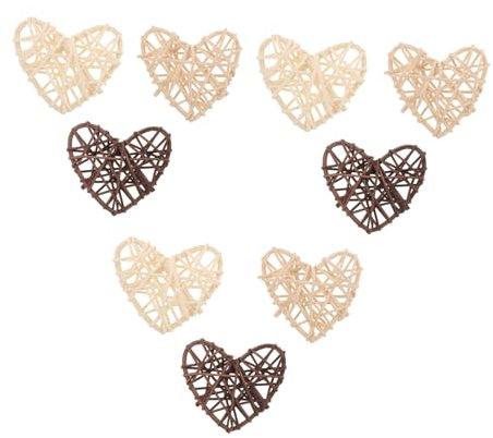 Cabilock 9stücke Teiliges Herzförmige Rattankugeln Natürliche Wicker-Dekoration Für Hochzeiten Valentinstag Tischdeko Und Vasenfüller Handgefertigt