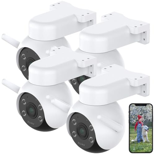 7links Kamera 4K: 4er-Set WLAN-Pan-Tilt-Outdoorkameras mit 4K-Auflösung,Farb-Nachtsicht (Nachtsicht Überwachungskamera, Überwachung Kamera außen WLAN, IP)