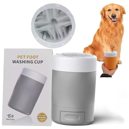 Uruzuo Paw Cleaner for Dogs, Dogs Paw Washer for Muddy Paw Cleaner Pet Foot Cleaner for Any-Size Pet Paw, Dog Foot Washer,Grey