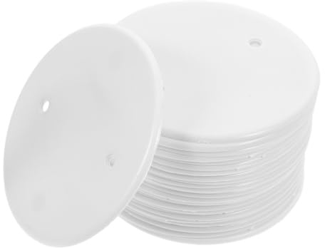 Plaque de Recouvrement Ronde Blanche en Pp, Lot de 25 Pièces | Forme Ronde, Design Simple et Élégant, Installation Facile, Usage la Cuisine et Centre Commercial