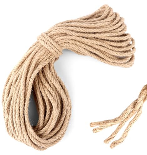 Juteseil 8mm x 25m, Juteseile Natürliches, Stabiles Gartenschnur aus Naturfasern, Dicker Juteseil Seil für Garten, DIY, Dekoration, Bündelung und Aufhängung
